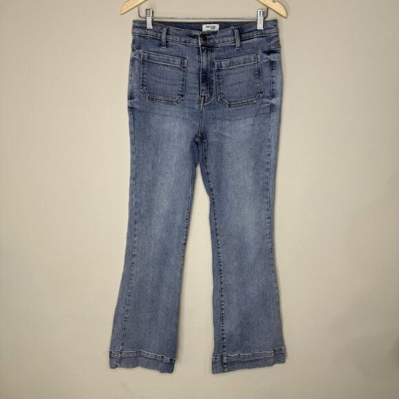 Kensie The Savanah High Rise Flare Light Wash Jeans sz 8 29 Denim wide leg 90s - Picture 1 of 8